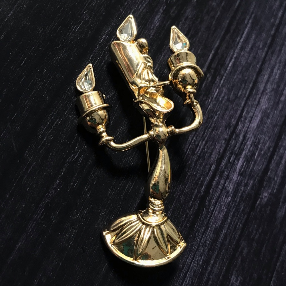 Goldtone Lumiere brooch beauty and beast character - Picture 3 of 12